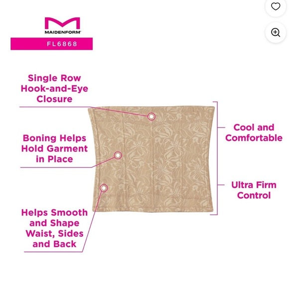 Maidenform Waist Nipper Firm Control Curve Loving Shape Wear Instant, Small - Picture 10 of 10